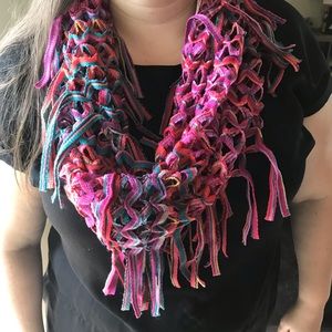 Neon fishnet infinity scarf